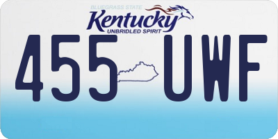 KY license plate 455UWF