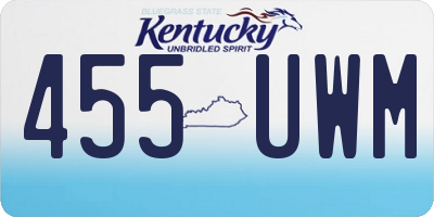 KY license plate 455UWM
