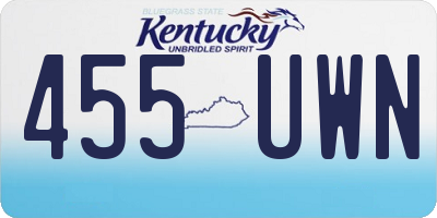 KY license plate 455UWN