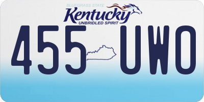 KY license plate 455UWO