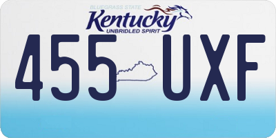KY license plate 455UXF