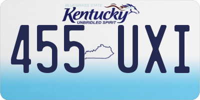 KY license plate 455UXI