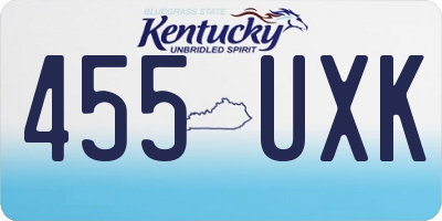 KY license plate 455UXK