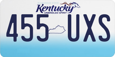 KY license plate 455UXS