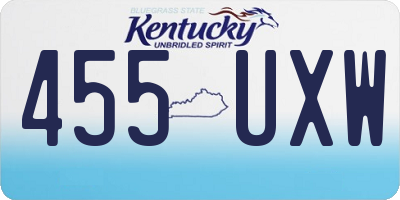 KY license plate 455UXW