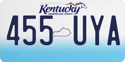 KY license plate 455UYA