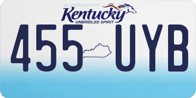 KY license plate 455UYB