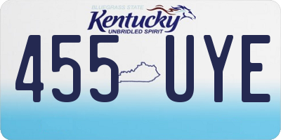 KY license plate 455UYE