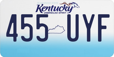KY license plate 455UYF