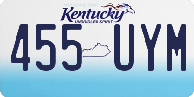 KY license plate 455UYM
