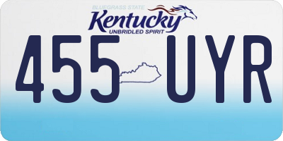KY license plate 455UYR