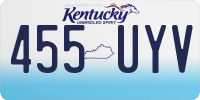 KY license plate 455UYV