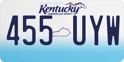 KY license plate 455UYW