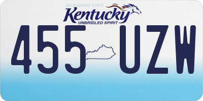 KY license plate 455UZW