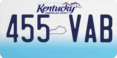 KY license plate 455VAB