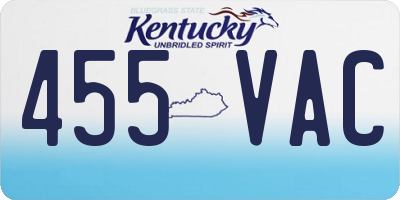 KY license plate 455VAC