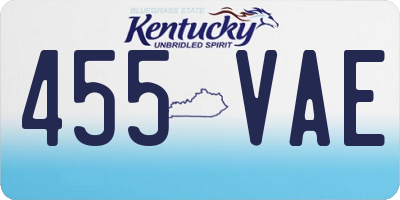 KY license plate 455VAE