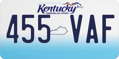 KY license plate 455VAF