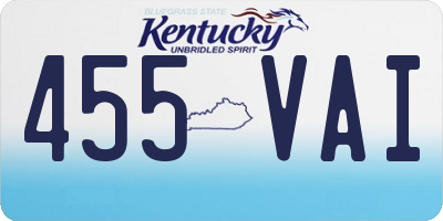 KY license plate 455VAI