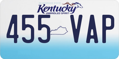 KY license plate 455VAP