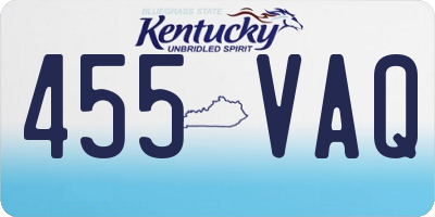 KY license plate 455VAQ