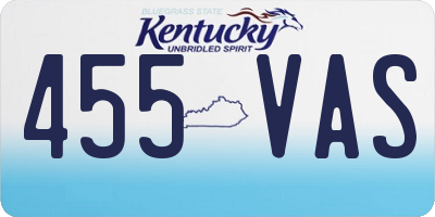 KY license plate 455VAS