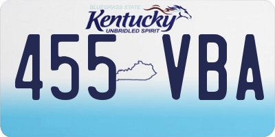 KY license plate 455VBA