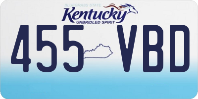 KY license plate 455VBD
