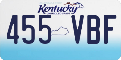 KY license plate 455VBF