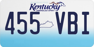 KY license plate 455VBI