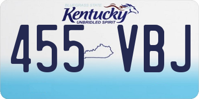 KY license plate 455VBJ