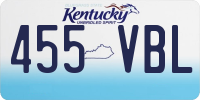 KY license plate 455VBL