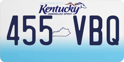 KY license plate 455VBQ