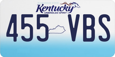 KY license plate 455VBS