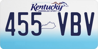 KY license plate 455VBV