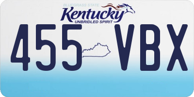 KY license plate 455VBX