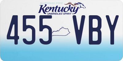 KY license plate 455VBY