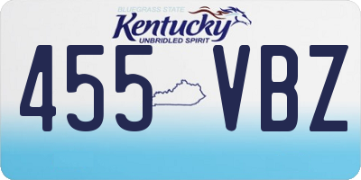 KY license plate 455VBZ