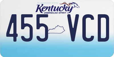 KY license plate 455VCD