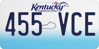 KY license plate 455VCE