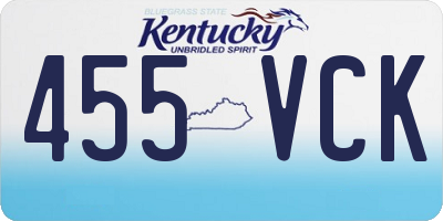 KY license plate 455VCK