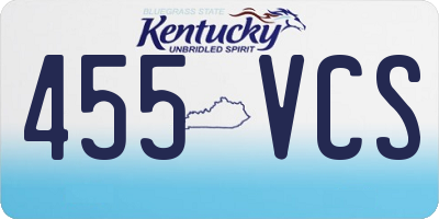 KY license plate 455VCS