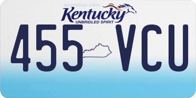 KY license plate 455VCU