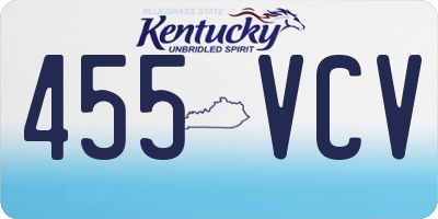 KY license plate 455VCV