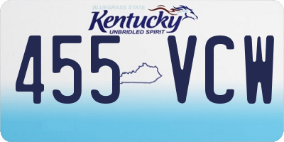 KY license plate 455VCW