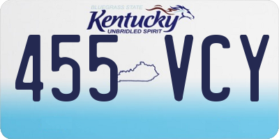 KY license plate 455VCY