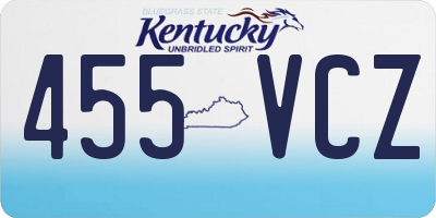 KY license plate 455VCZ