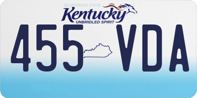 KY license plate 455VDA