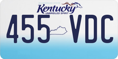 KY license plate 455VDC
