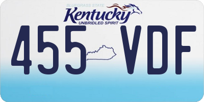 KY license plate 455VDF
